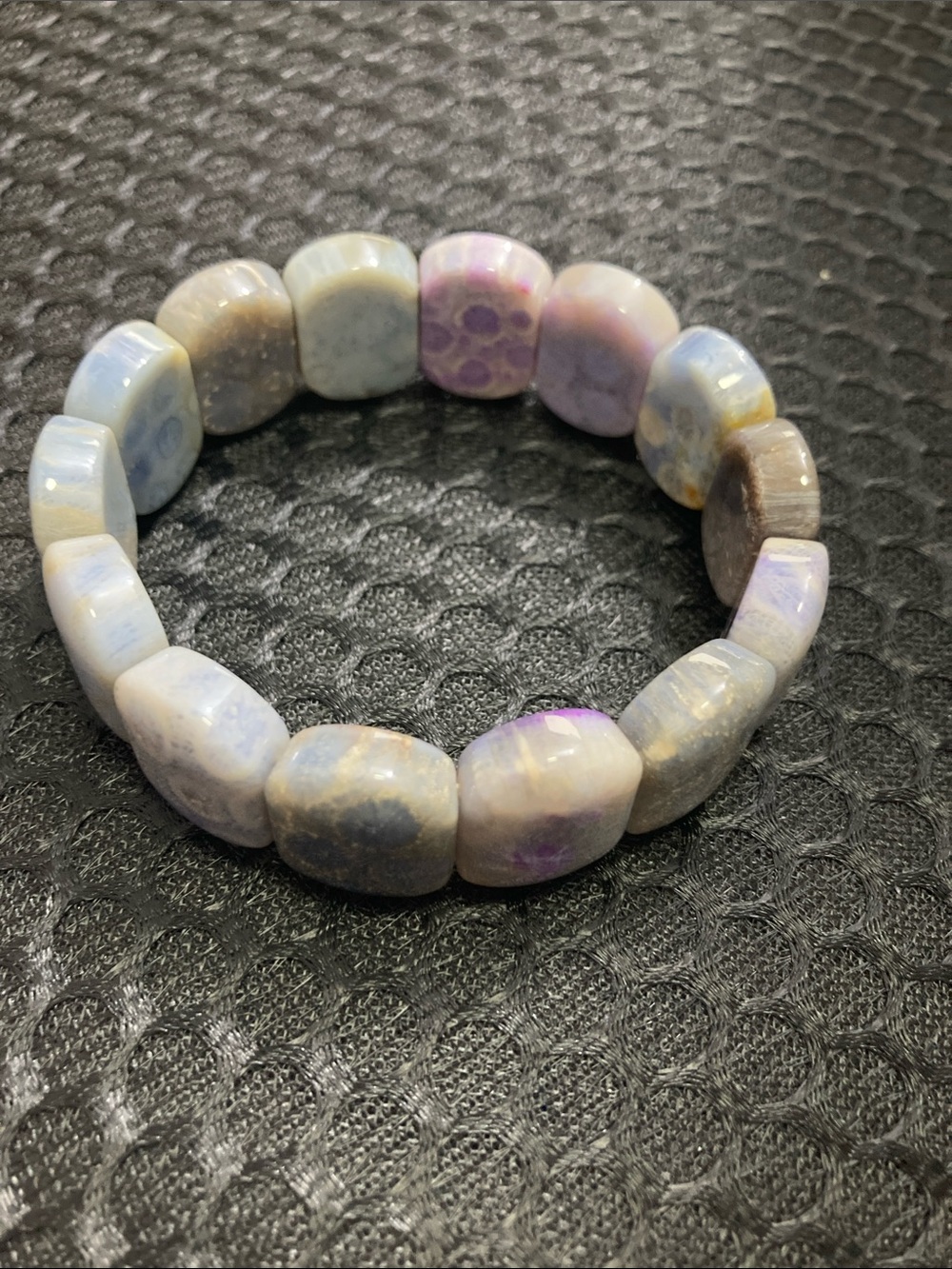 Purple and Blue Natural Stone Stretch Bracelet - Women Jewelry